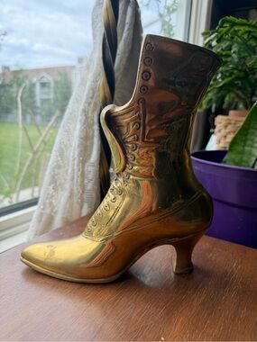 Vintage solid brass boot